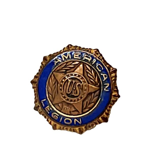 Lot of 2 US American Legion Vintage Tack Lapel Pin US Star One Screwback - Picture 2 of 6